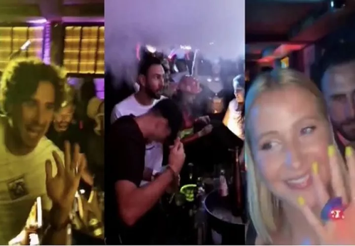 Los jugadores en el bar.