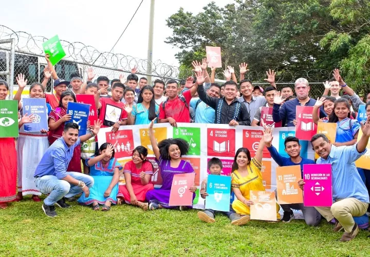 Jóvenes de la comarca Ngäbe Buglé participaron en los talleres de la Red Nacional Juventud ODS (Objetivos de Desarrollo Sostenible). Foto cortesía Mides