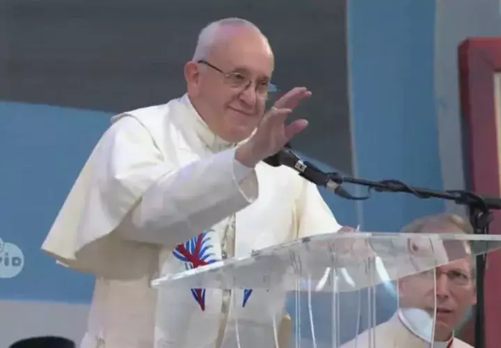 Papa Francisco: "Hoy podemos estar de rumba porque empezó hace mucho tiempo". Foto: Presidencia de Panamá.