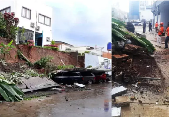 Personal de Mitigación de Desastres del Sinaproc realizó ayer una inspección más detallada al muro colapsado. /Foto Cortesía