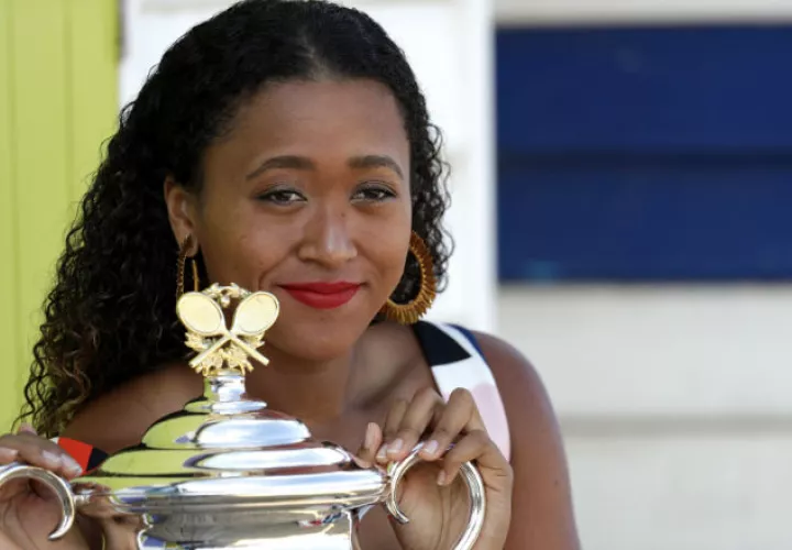 Naomi Osaka tras ganar en Australia. Foto AP