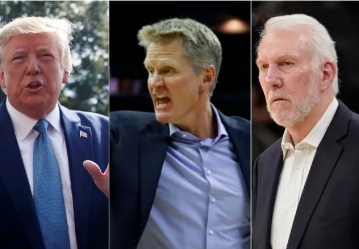 Donald Trump opinó sobre la crisis entre al NBA y China y sacudió a técnicos como  Kerr (c) y Popovich (derecha).