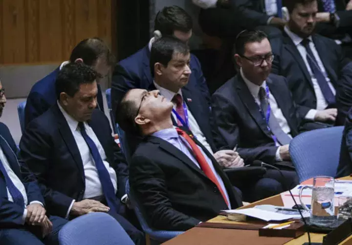 El canciller de Venezuela, Jorge Arreaza, en la reunión del Consejo de Seguridad de la ONU. FOTO/AP