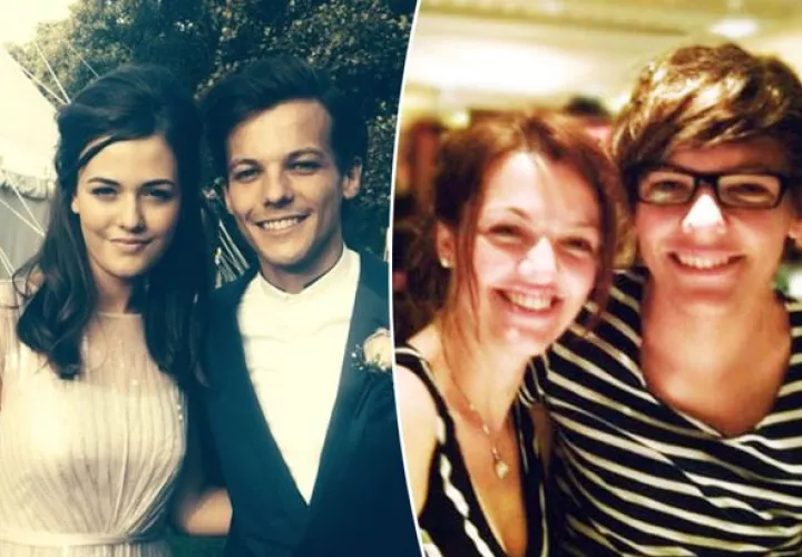 A la derecha: Louis Tomlinson y su madre. A la izquierda: Louis y su hermana Felicité. 