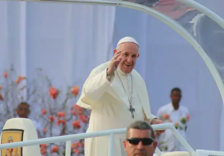 Papa Francisco: "Hoy podemos estar de rumba porque empezó hace mucho tiempo". Foto: Presidencia de Panamá.