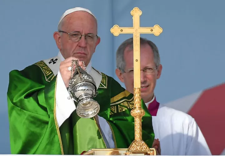 Papa Francisco durante misa de envío en el Campo Santo Juan Pablo II. 