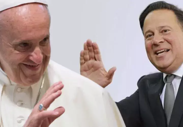 Papa Francisco y el presidente Juan Carlos Varela. Foto: Info Epasa