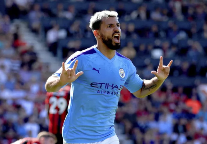 Sergio Agúero celebra su gol Foto AP