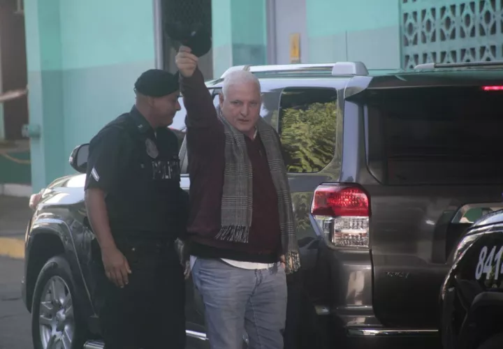 Ricardo Martinelli al llegar al juicio oral en el SPA. 