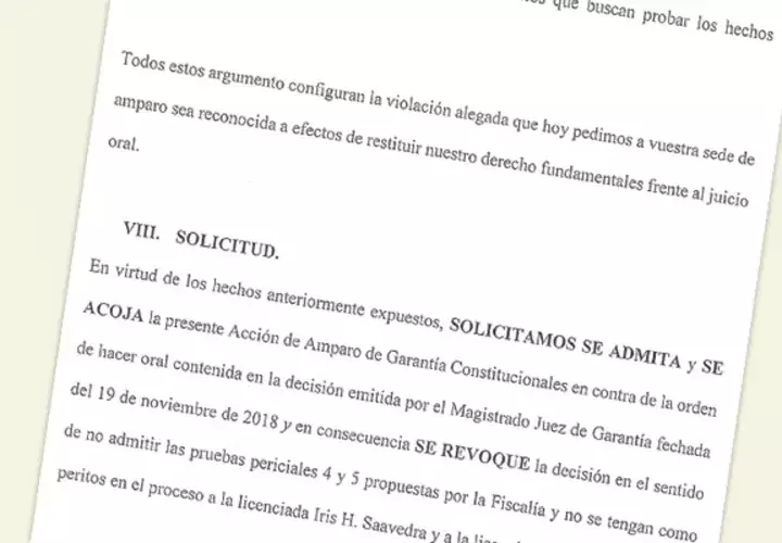 Amparo presentado por la defensa de Ricardo Martinelli.