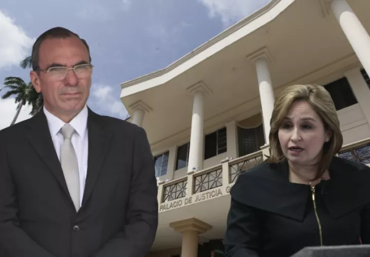 Rolando López, jefe del Consejo de Seguridad y Kenia Porcell, procuradora de la Nación. 