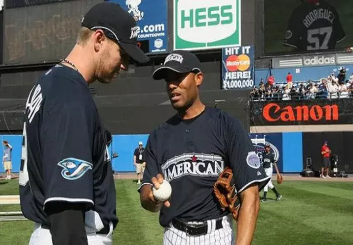 Mariano y Halladay en el Juego de Estrellas 2008.
