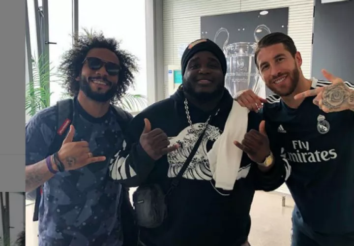 Sech se codea con Marcelo y Sergio Ramos del Real Madrid. Foto: Instagram.
