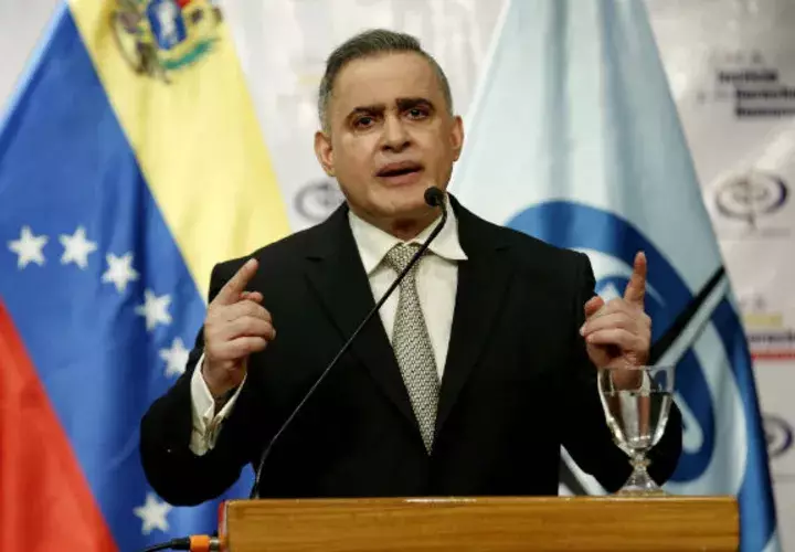 El fiscal general de Venezuela, Tarek Saab, en la sede del Ministerio Público de Caracas. Foto: EFE.