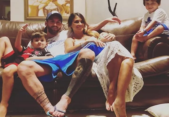 Messi y su familia.