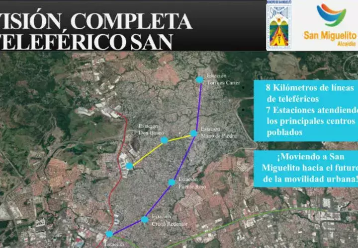 Teleférico beneficiará a 3 mil residentes del distrito de San Miguelito. Foto/Cortesía