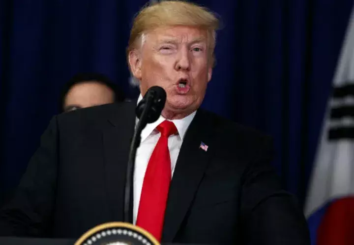 El presidente de EE.UU., Donald Trump, tenía el privilegio de hablar de segundo. EFE