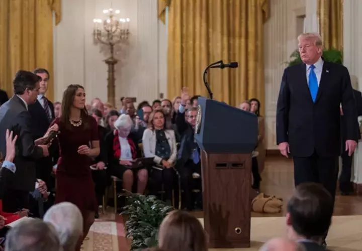 El presidente Donald Trump en una rueda de prensa sobre los resultados de las legislativas. FOTO/EFE