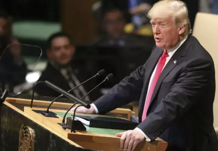 El presidente de EE.UU., Donald Trump, pidió la restauración de la democracia en Venezuela en su discurso. AP