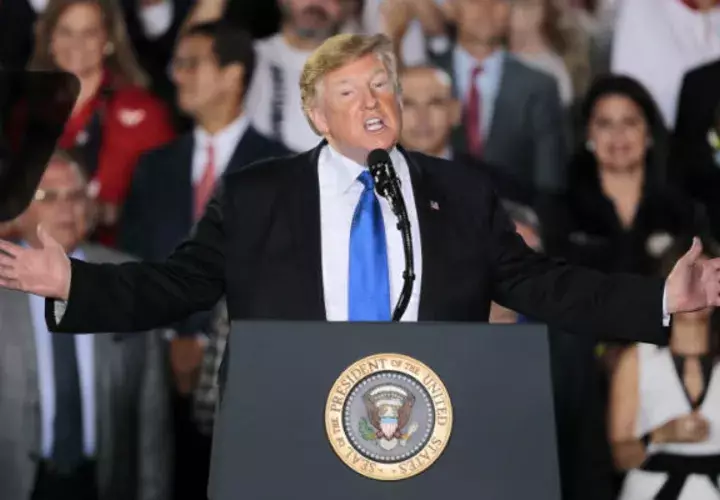 Donald Trump en su discurso en Miami, Estados Unidos. Foto: AP.