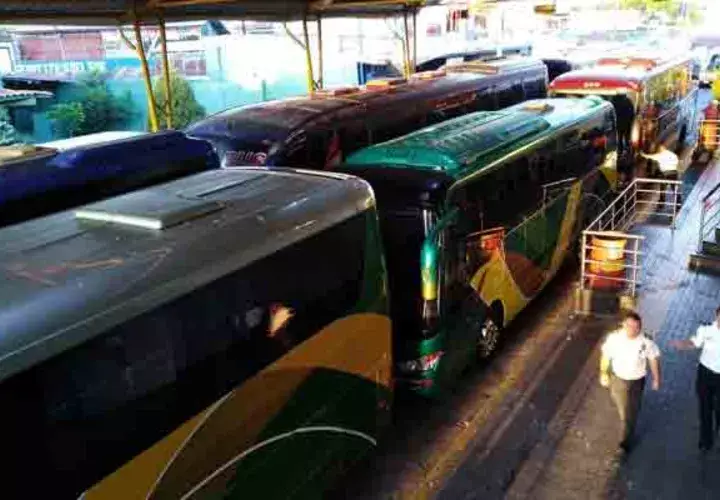 Se estima que unos 10 buses llegaron a Paso Canoas. Foto/José Vásquez