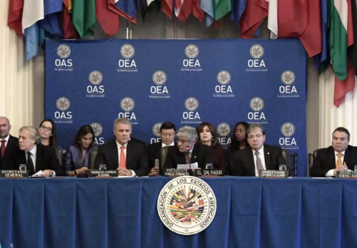 Reunión de la OEA en Washington con la asistencia del presidente colombiano Iván Duque. Foto: EFE.