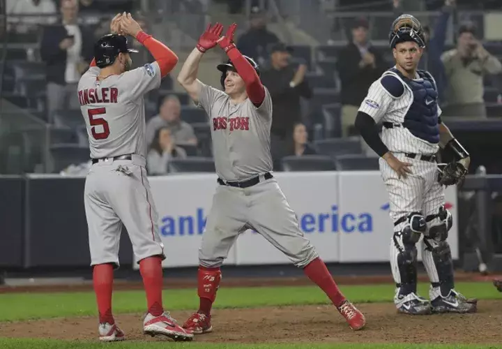 Celebración de Boston en el Yankee Stadium Foto AP